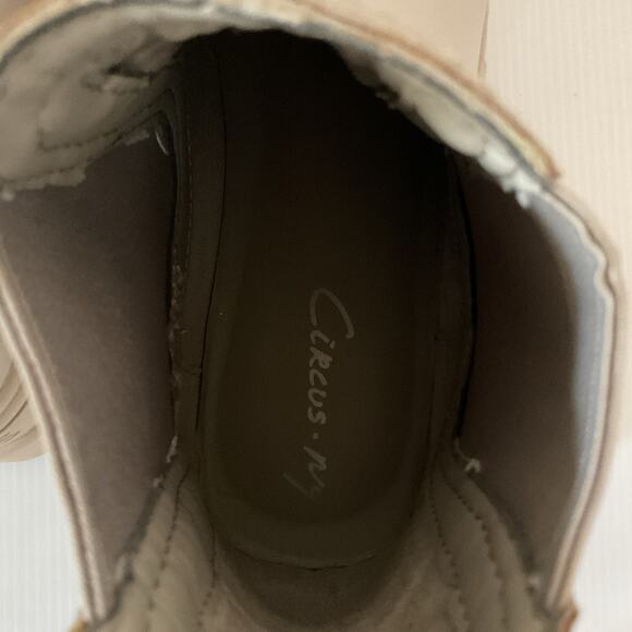 Circus NY Beige Platform Chelsea Boots Women’s Sz 6.5 Chunky Sole Ankle Booties - Picture 7 of 8
